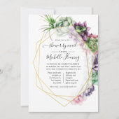 多肉幾何学ブライダルシャワーバイメール 招待状 (正面)