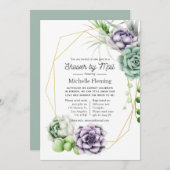 多肉幾何学ブライダルシャワーバイメール 招待状 (正面/裏面)