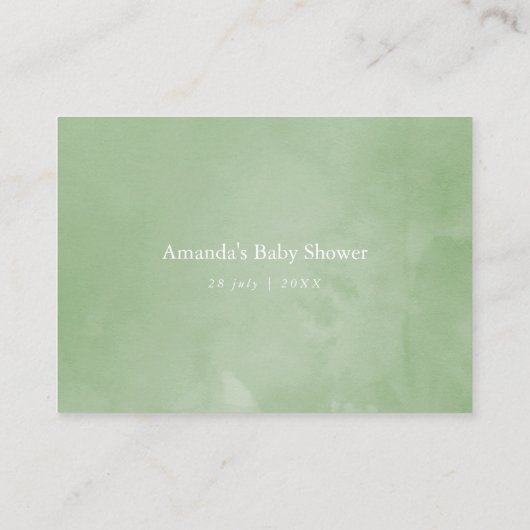 多肉幾何学ベビーシャワー表示シャワー エンクロージャーカード (裏面)