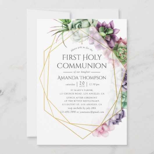 多肉幾何学最初の聖餐式 招待状 (正面)