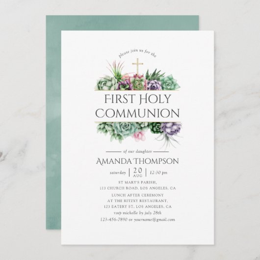 多肉幾何学最初の聖餐式 招待状 (正面/裏面)