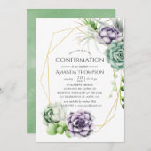 多肉幾何確認 招待状 (正面/裏面)