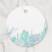 多肉性かわいい水色男の赤ちゃんシャワー フェイバータグ (裏面)