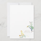 多肉性のガーデンサークル |水彩赤ちゃんシャワー 招待状 (裏面)