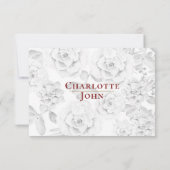 多肉性のブルゴーニュ金ゴールドフローラ結婚式rsvp 出欠カード (裏面)