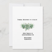 多肉性の砂漠結婚をテーマにした 招待状 (裏面)