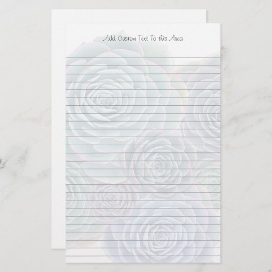 多肉性の裏打ち筆記用紙 便箋 (正面/裏面)