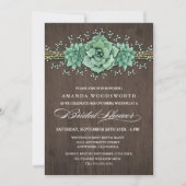 多肉性の赤ちゃんの息のブライダルシャワー招待状 招待状 (正面)