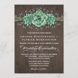 多肉性の赤ちゃんの息素朴結婚式招待状 招待状