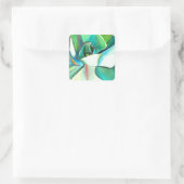 多肉性の青と緑の砂漠の水のカラーアート スクエアシール (バッグ)