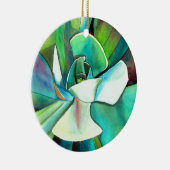 多肉性の青と緑の砂漠の水のカラーアート セラミックオーナメント (右)