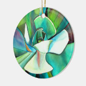 多肉性の青と緑の砂漠の水のカラーアート セラミックオーナメント (左)