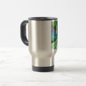 多肉性の青と緑の砂漠の水のカラーアート トラベルマグ (正面左)