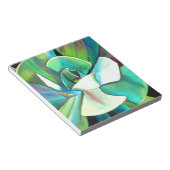 多肉性の青と緑の砂漠の水のカラーアート ノートパッド (アングル)