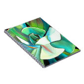 多肉性の青と緑の砂漠の水のカラーアート ノートブック (右側)