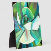 多肉性の青と緑の砂漠の水のカラーアート フォトプラーク (側面)