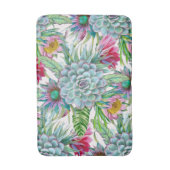 多肉性エケベリアサボテンの花のパターン バスマット (正面縦)