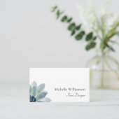 多肉性エレガント緑のスクリプトタイポグラフィ 名刺 (スタンド正面)
