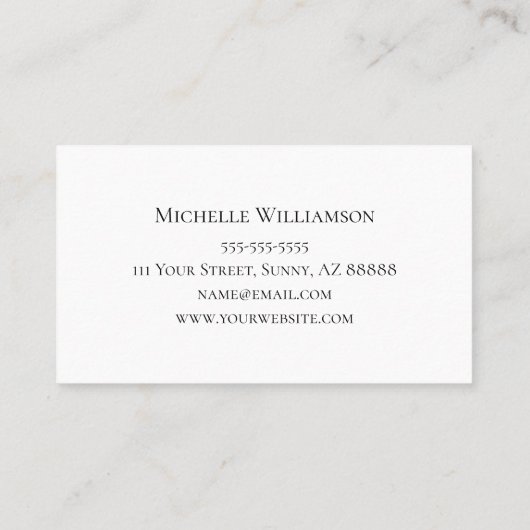 多肉性エレガント緑のスクリプトタイポグラフィ 名刺 (裏面)