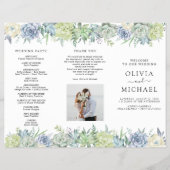 多肉性エレガント緑結婚式 プログラムフライヤー チラシ (正面)