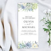 多肉性エレガント緑結婚式 プログラムフライヤー チラシ