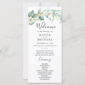 多肉性エレガント緑結婚式 プログラム (正面)