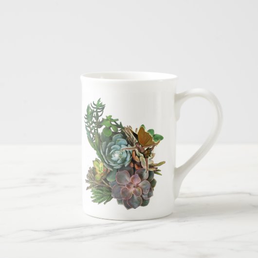 多肉性ガーデンデザイン ボーンチャイナマグカップ (右)