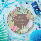 多肉性グリーンリースブライダルシャワー ペーパープレート (パーティー)