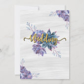 多肉性ゴールドフォイル水カラー結婚式招待状 招待状 (裏面)