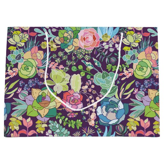 多肉性サボテンのガーデニング抱き枕 ラージペーパーバッグ (正面)