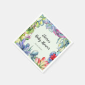 多肉性サボテンの水色 スタンダードカクテルナプキン (角)