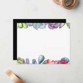 多肉性サボテンの水色 ノートカード (正面/裏面インサイチュ)