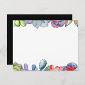 多肉性サボテンの水色 ノートカード (正面/裏面)