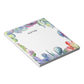 多肉性サボテンの水色 ノートパッド (アングル)