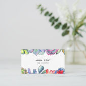 多肉性サボテンの水色 名刺 (スタンド正面)