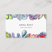 多肉性サボテンの水色 名刺 (正面)