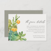 多肉性サボテンの黄色い結婚葉の詳細 エンクロージャーカード (正面/裏面)