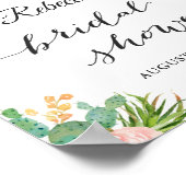 多肉性サボテンフローラブライダルシャワー徴候 ポスター (角)