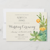 多肉性サボテンフローラ庭園の結婚式 招待状 (正面)