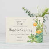 多肉性サボテンフローラ庭園の結婚式 招待状 (スタンド正面)