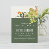 多肉性サボテンフローラ水彩色夫婦間シャワー 招待状 (スタンド正面)