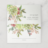 多肉性サボテンフローラ赤結婚水色 プレイスカード (外部開封)