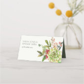 多肉性サボテンフローラ赤結婚水色 プレイスカード (裏面)