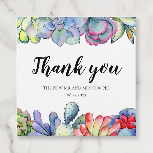 多肉性サボテン結婚の水色 フェイバータグ (正面)