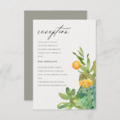 多肉性サボテン黄色い葉の結婚披露宴 エンクロージャーカード (正面/裏面)