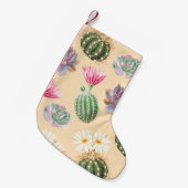多肉性サボテン：高詳細パターン スモールクリスマスストッキング (正面 (吊り時))