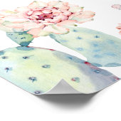 多肉性サボテンFiesta赤ちゃんシャワー歓迎サイン ポスター (角)