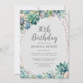 多肉性ストリングラかわいらしイト30歳の誕生日 招待状 (正面)