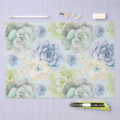 多肉性パターンティッシュペーパー 薄葉紙 (クラフト)