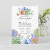 多肉性フローラブライダルまたはベビーシャワー(郵便) 招待状 (スタンド正面)